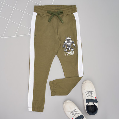 Pantaloons Junior Track Pant For Boys(Green, Pack of 1)