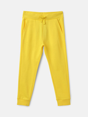 United Colors of Benetton Track Pant For Baby Boys(Yellow, Pack of 1)