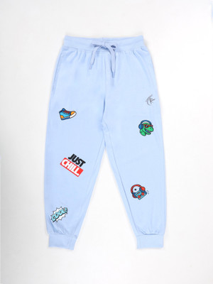 KiddoPanti Track Pant For Boys(Light Blue, Pack of 1)