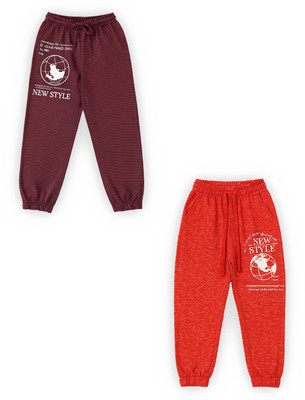 Luay Track Pant For Boys(Maroon, Red, Pack of 2)