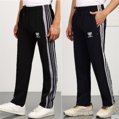 mank D Striped Men Black Track Pants