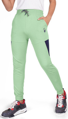 STAG & ZOE Track Pant For Boys(Green, Pack of 1)