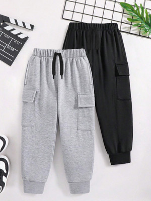 Trampoline Track Pant For Boys & Girls(Black, Grey, Pack of 2)
