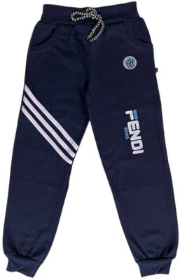 100LUCK Track Pant For Boys(Dark Blue, Pack of 1)