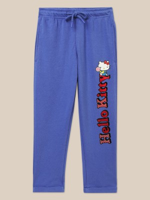 Hello Kitty By Kidsville Track Pant For Girls(Blue, Pack of 2)
