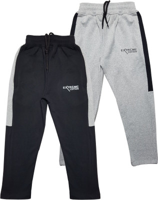 Star Lath Track Pant For Boys(Black, Pack of 2)