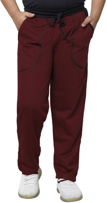 IndiWeaves Track Pant For Boys(Maroon, Pack of 1)