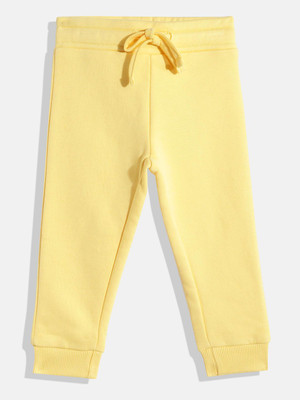 United Colors of Benetton Track Pant For Baby Girls(Yellow, Pack of 1)