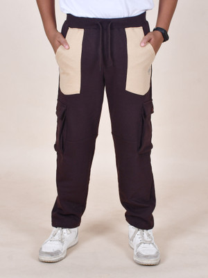 KiddoPanti Track Pant For Boys(Brown, Pack of 1)