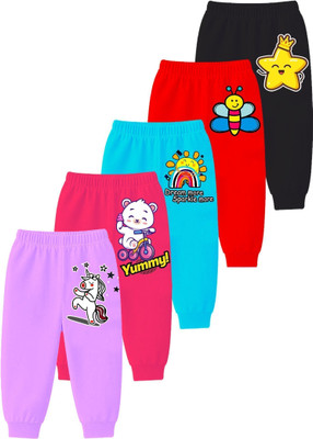 MINI MYN Track Pant For Baby Girls(Multicolor, Pack of 5)