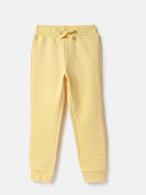 United Colors of Benetton Track Pant For Baby Girls(Yellow, Pack of 1)