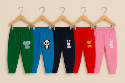 kidiyo Track Pant For Baby Boys & Baby Girls(Multicolor, Pack of 5)