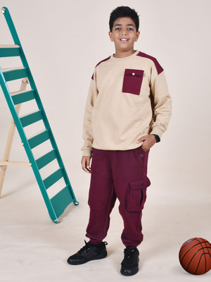 KiddoPanti Solid Boys Track Suit