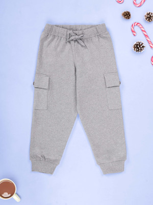 KiddoPanti Track Pant For Boys(Grey, Pack of 1)