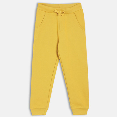 MINI KLUB Track Pant For Boys(Yellow, Pack of 1)