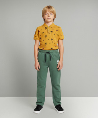 PROVOGUE Track Pant For Boys(Green, Pack of 1)