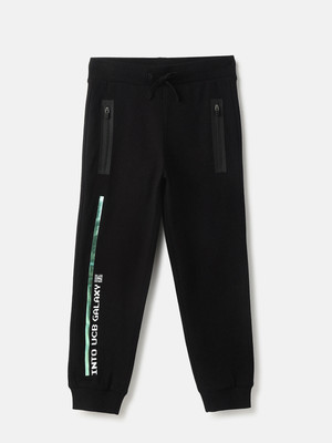United Colors of Benetton Track Pant For Baby Boys(Black, Pack of 1)