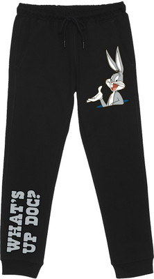 Warner Bros by Wear Your Mind Track Pant For Boys(Black, Pack of 1)