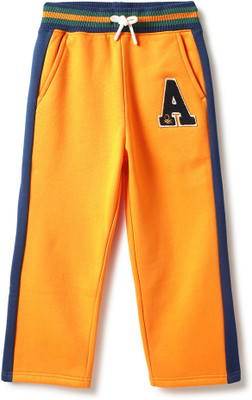 United Colors of Benetton Track Pant For Boys(Yellow, Pack of 1)
