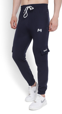 mank D Printed Men Blue Track Pants