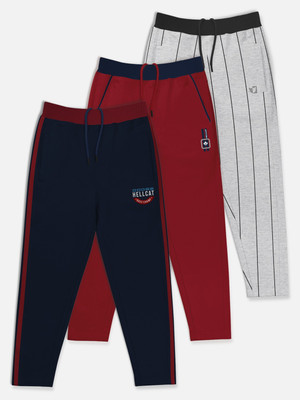 Hellcat Track Pant For Boys(Maroon, Pack of 3)