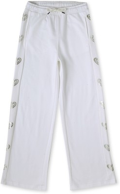 GINI & JONY Track Pant For Girls(White, Pack of 1)