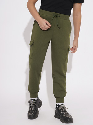 Jack & Jones Junior Track Pant For Boys(Dark Green, Pack of 1)