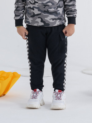 Spunkies Track Pant For Baby Boys(Black, Pack of 1)
