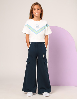 U.S. POLO ASSN. Track Pant For Girls(Blue, Pack of 1)