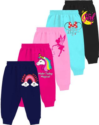 MINI MYN Track Pant For Baby Girls(Multicolor, Pack of 5)