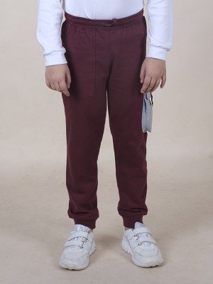 KiddoPanti Track Pant For Boys(Maroon, Pack of 1)