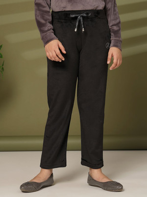 Albion Track Pant For Baby Girls(Black, Pack of 1)