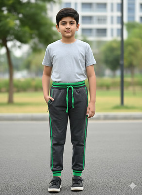 Oxipital Club Track Pant For Boys(Green, Pack of 1)