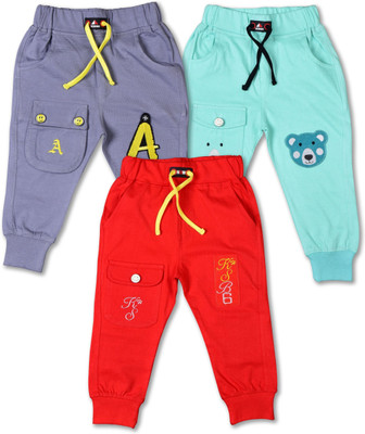 Worton Fashion Track Pant For Boys(Red, Pack of 3)