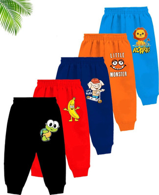 MINI MYN Track Pant For Baby Boys(Multicolor, Pack of 5)