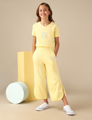 U.S. POLO ASSN. Track Pant For Girls(Yellow, Pack of 1)