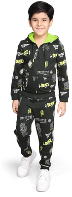 Plum Tree Boys Casual Sweatshirt Track Pants(BLACK OG SKATE AOP)