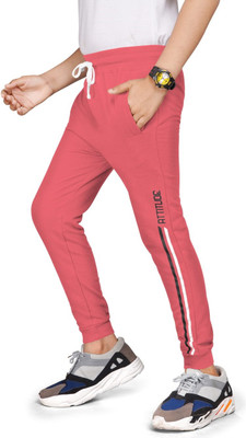 STAG & ZOE Track Pant For Boys(Red, Pack of 1)