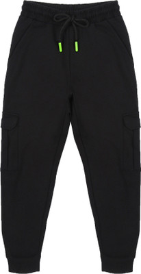 Plum Tree Track Pant For Boys(Black, Pack of 1)