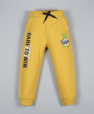 Plum Tree Track Pant For Boys(Yellow, Pack of 1)