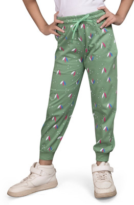 Little Funky Track Pant For Girls(Light Green, Pack of 1)