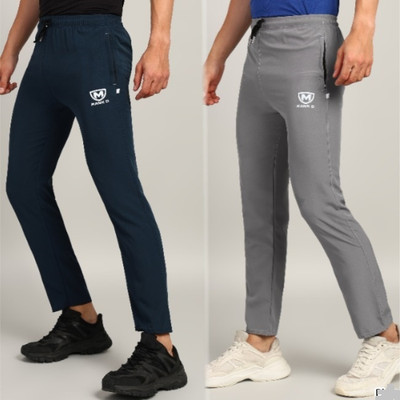 mank D Solid Men Blue, Grey Track Pants