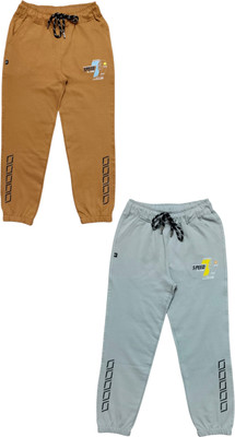 bunnycasual Track Pant For Boys(Brown, Pack of 1)