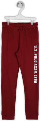 U.S. POLO ASSN. Track Pant For Boys(Maroon, Pack of 1)