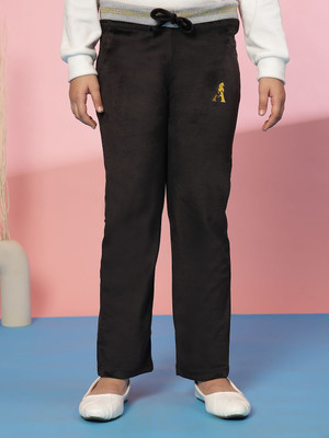 Albion Track Pant For Girls(Brown, Pack of 1)