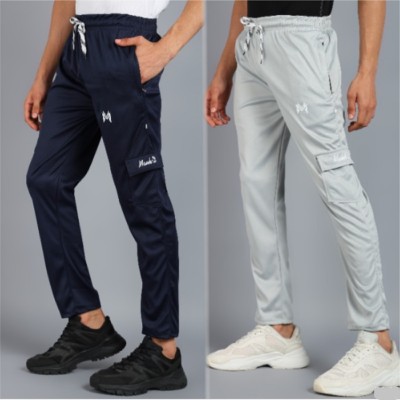 mank D Solid Men Blue, Grey Track Pants