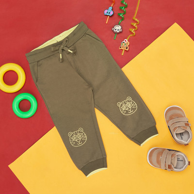 Pantaloons Baby Track Pant For Boys(Green, Pack of 1)