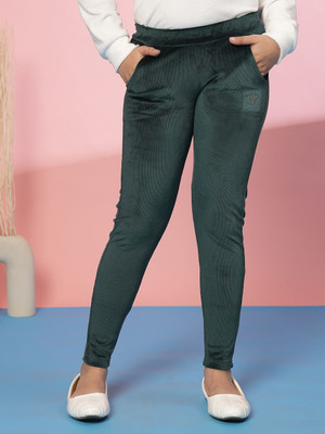 Albion Track Pant For Baby Girls(Dark Green, Pack of 1)