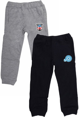 YK Marvel Track Pant For Boys(Grey, Black, Pack of 2)