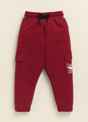 CRAZYPENGUIN ELITE Track Pant For Boys(Maroon, Pack of 1)